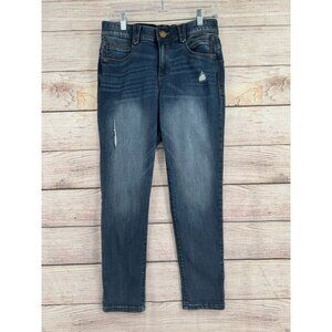Democracy Ab solution Distressed Ankle Skimmer Jeans Women's Size 8 Blue‎